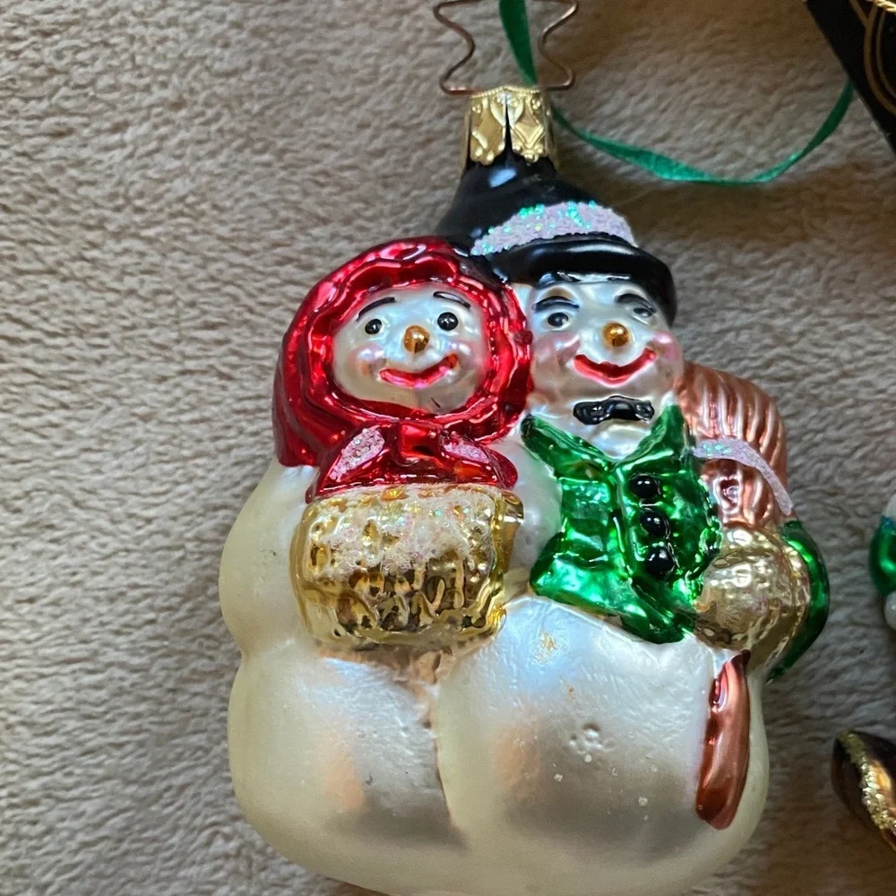 Vintage blown glass Festive Ornament Collection - Red, Green, White